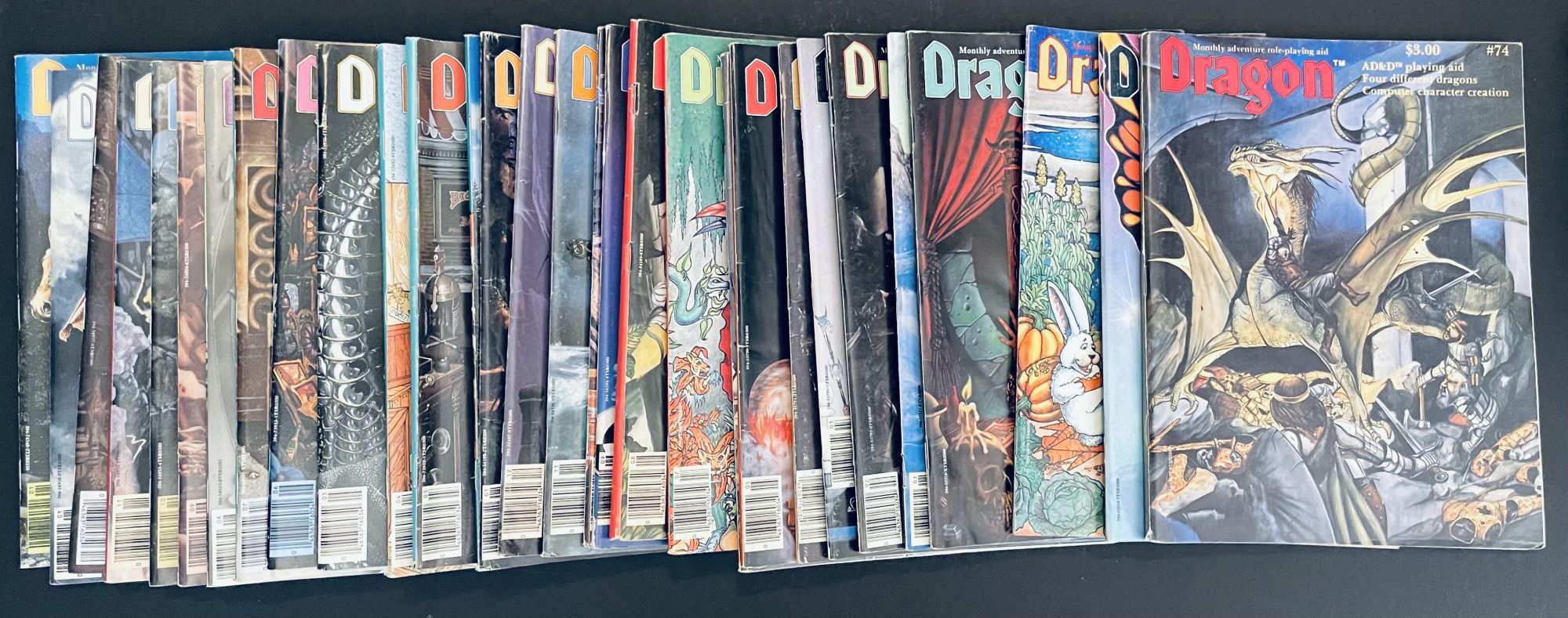 Item #10874 Dragon // Monthly Adventure Role-Playing Aid [Small Collection of 30 Issues]. Mike and Cook, others, pub.