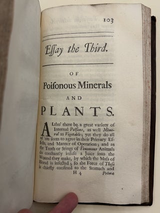 A Mechanical Account of Poisons. In Several Essays.