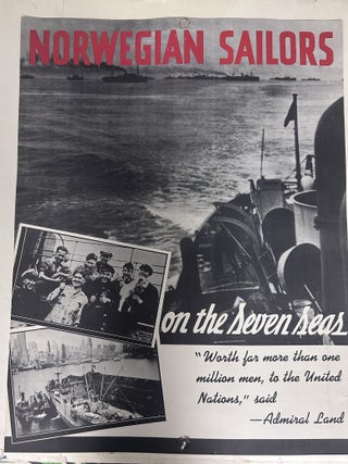World War II Norwegian Naval_Resistance Poster Collection: Sabotage in Norway-Plagues the Nazis! // together with Norway Fights! // Norway Resists on the Home Front // Norwegian Sailors on the Seven Seas // Norway...-A Fighting Ally [5 Posters]