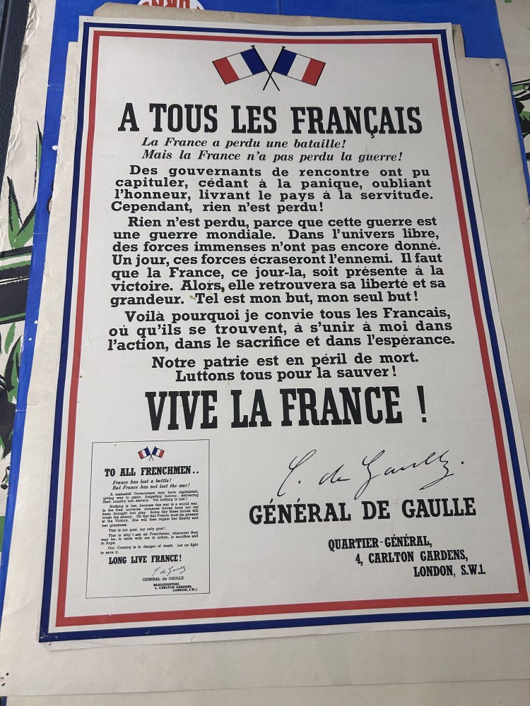 Item #13906 A Tous les Français [To All Frenchmen