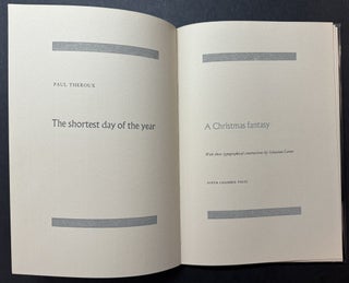The Shortest Day of the Year - A Christmas Fantasy:. With three typographical constructions by Sebastian Carter