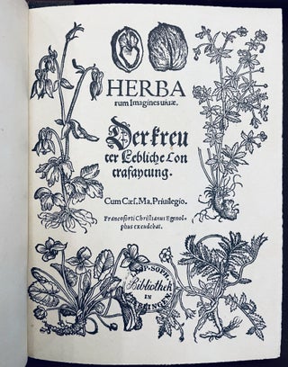 Herbarum imagines vivae: Der Kreuter lebliche Contrafaytung. [Herbarum imagines vivae] - Cover title